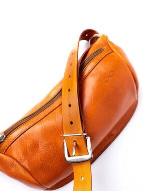 Orange Leather Sling Bag